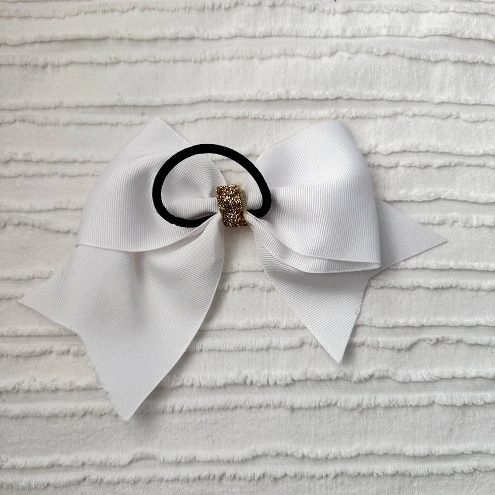 Elegant White Hair Bow for Kids